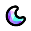 彩虹弯月星级图标