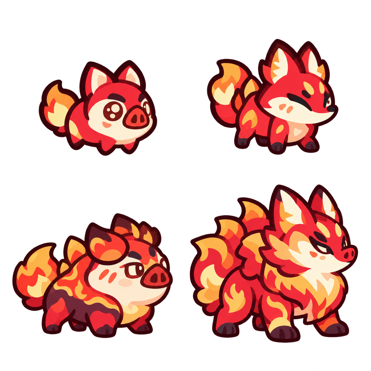 赤炎熔核兽 family sheet